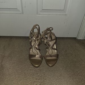 Guess Chic Gold Strappy Heels